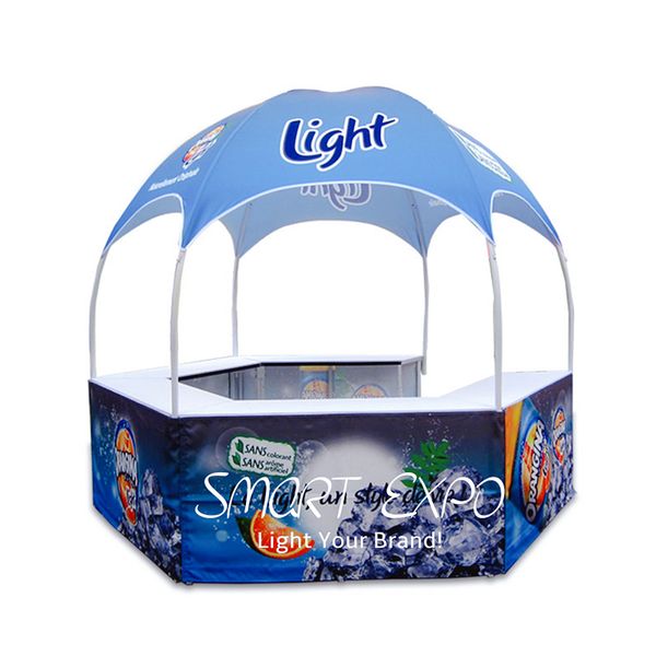 

10x10ft promotional portable kiosk advertising display dome tent with custom full color printing graphics