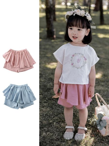 

summer children clothes baby girls cute sweet lotus leaf edge shorts, Black