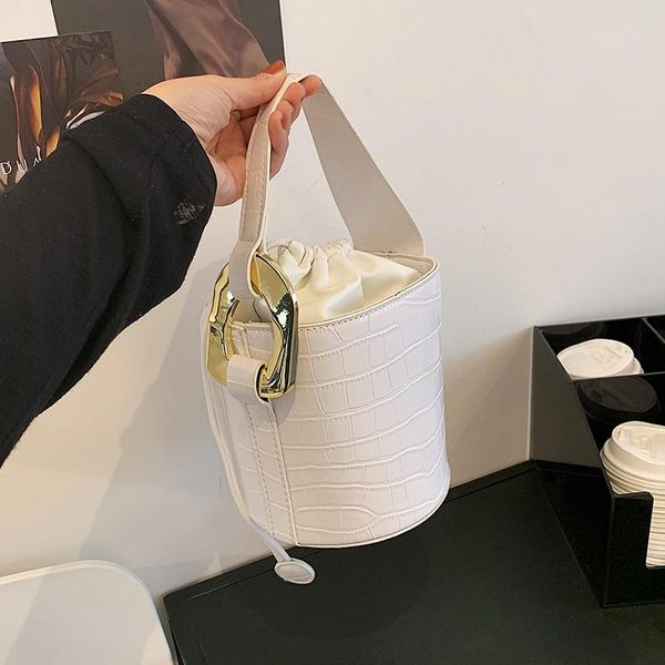

evening bags pu designer stone pattern design mini leather bucket crossbody for women 2021 summer luxury trend shoulder handbags