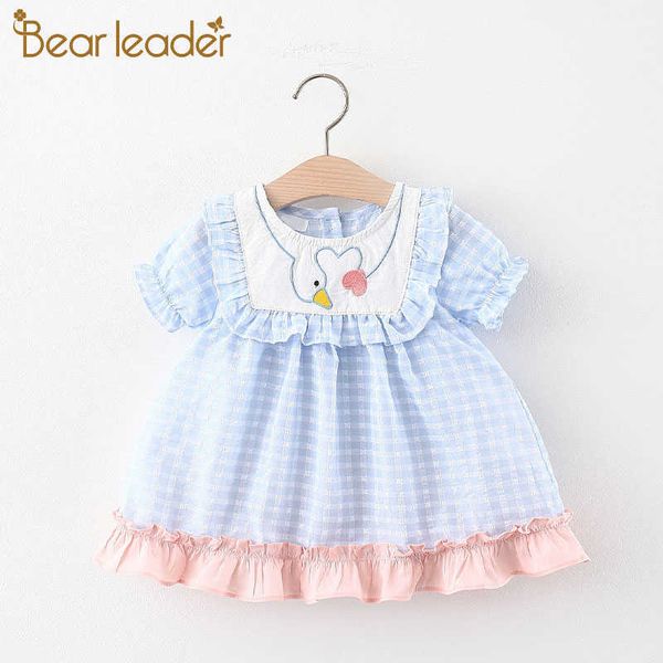 

bear leader born baby girl dress clothes toddler girls princess plaid birthday dresses for infant baby clothing vestidos 210708, Red;yellow