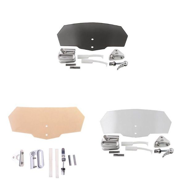 

motorcycle windshield motorbike clear lens adjustable extension clip on spoiler good