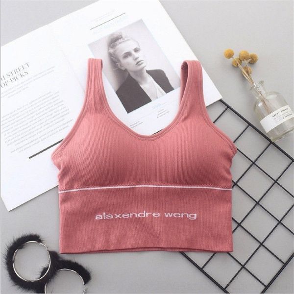 

ms7a tiktok kwai yathe same underwearfemale letter pr women's nderwear vestvest vesttg king sporty vestgathered in thick cups, Red;black