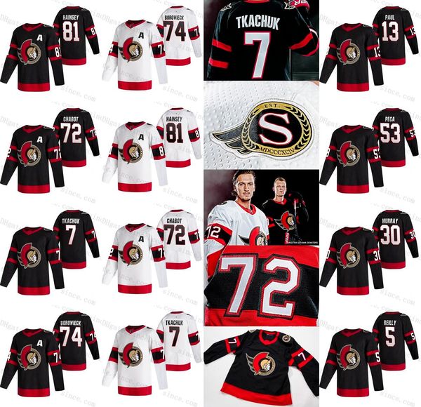

personalise ottawa senator chris tierney jersey 7 brady tkachuk thomas chabot tim stutzle artem anisimov bobby ryan boedker brown hockey and, Black;red