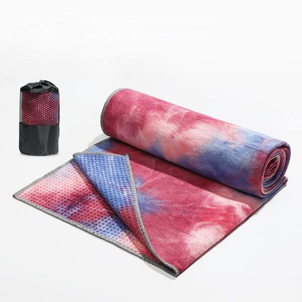 

hobbylane tie-dye printed yoga blanket silicone non-slip particle thickened sweat absorption towel blankets