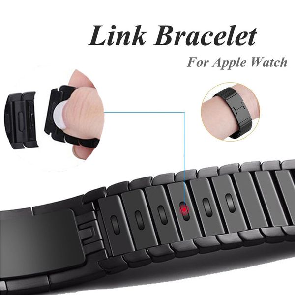 

link bracelet for apple watch series 7 6 band 41mm 45mm stainless steel strap correa for apple watch 44mm 40mm 38 42 mm 220214, Black;brown