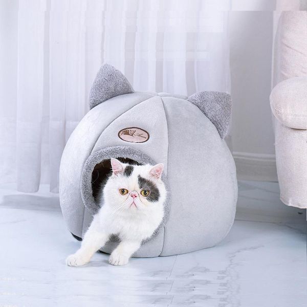 

cat beds & furniture bed warm house for cats winter cute puppy kennel small dog dogs grey cushion petshop