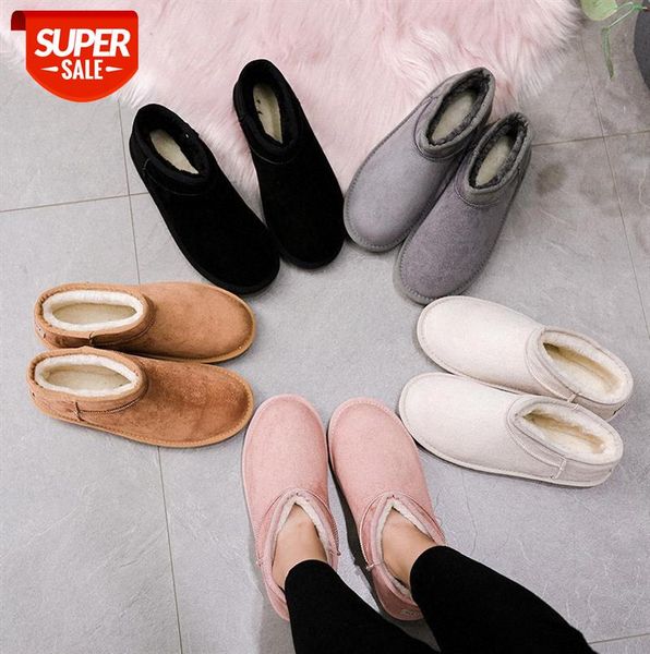 

snow boots women plus velvet warm short flat thick cotton shoes #yy9q