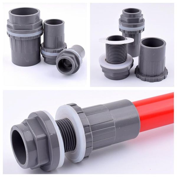 

2-10pcs 20mm~50mm grey pvc pipe fittings aquarium fish tank connector overflow thread water supply accessories joint watering equipments