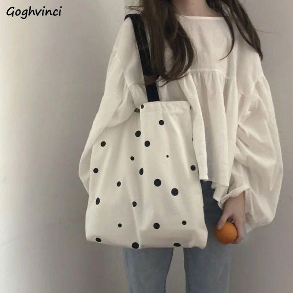 

evening bags shoulder women large capacity handbags dot printed students school bag shopping big tote travel canvas harajuku ulzzang ins