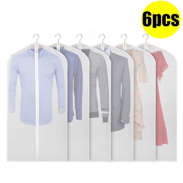 

clothing & wardrobe storage 6pcs/pack frosted suit garment cover bag protector clothes dust home eco friendly peva anti-dust