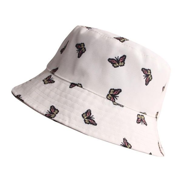 

wide brim hats butterfly print fisherman hat ladies fresh student shade bucket spring and summer sunscreen basin, Blue;gray