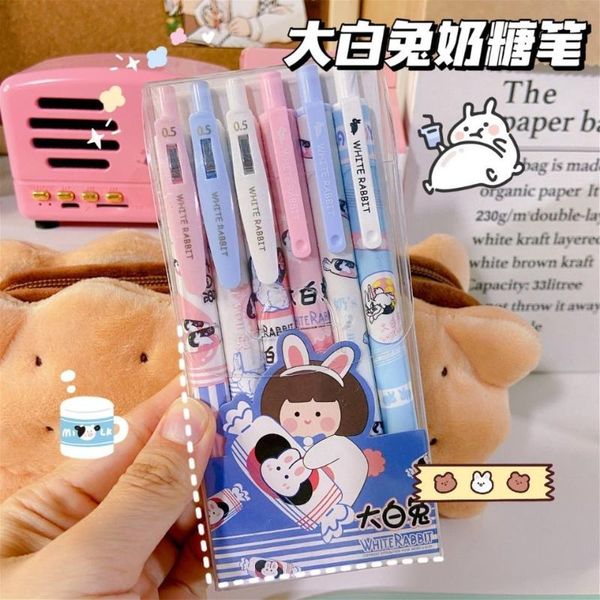 

gel pens 6pcs white toffee pen cute cartoon girl heart childhood memories high face value limited student exam work