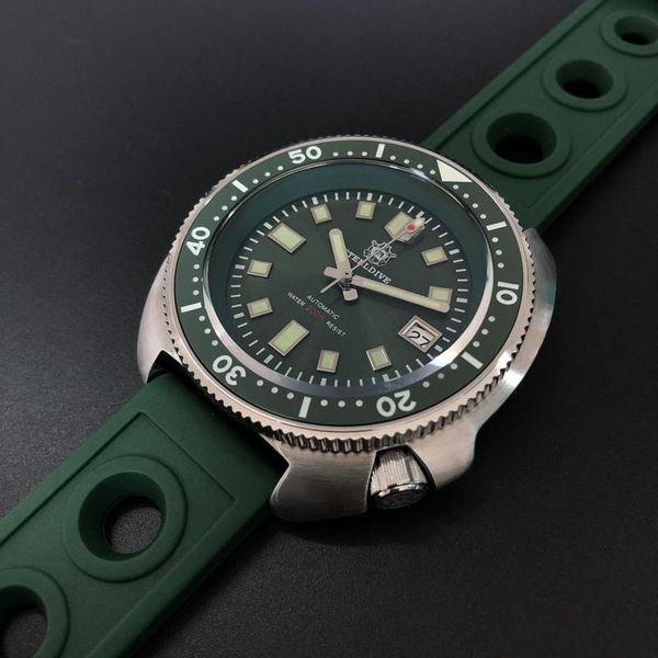 

wristwatches japan nh35 diver watch men's c3 luminous 200m dive mens mechanical automatic watches men sbdx001 diving, Slivery;brown