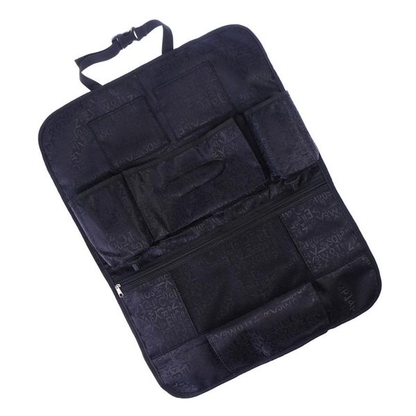 

car organizer oxford cloth multi-pocket back seat storage cover bag (black)