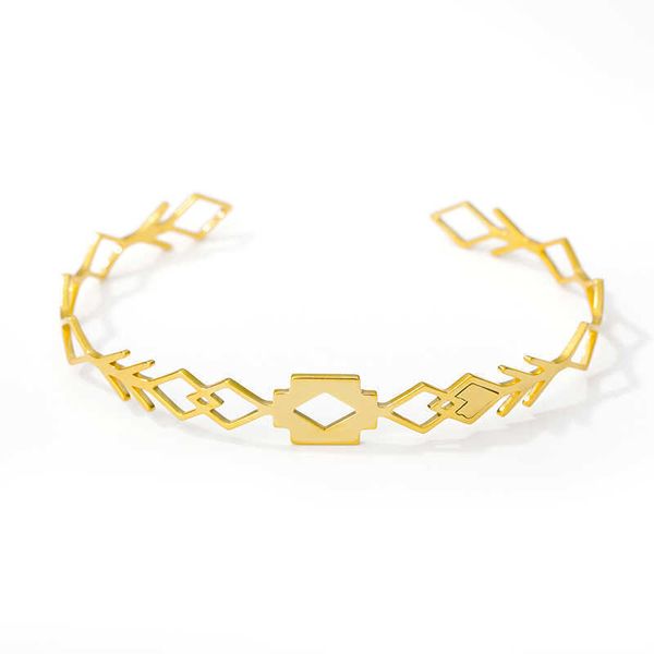 

fashion bracelet branch arrow adjustable symmetrical geometry irregular charm bracelet for women wedding bridesmaid jewellery q0719, Black