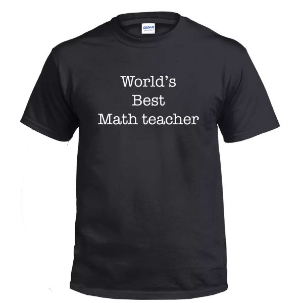 

worlds math teacher science school funny shirt gift cotton t-shirt, White;black