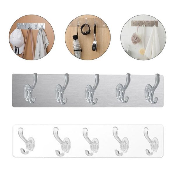 

2pcs acrylic hooks wall racks bathroom towels home room row & rails