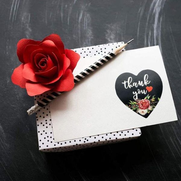 

gift wrap heart thank you stickers wedding festival party favors 500pcs paper decorative sticker envelope package seal label