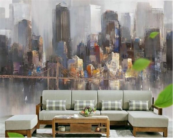 

wallpapers custom advanced 3d decorative silk cloth painting abstract oil television sofa background wall self adhesive wallpaper
