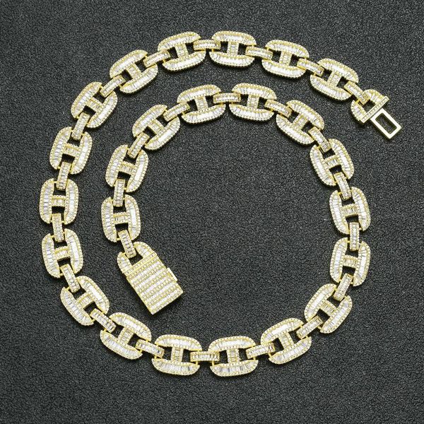 

chains drop miami 16mm bling iced out cubic zirconia necklace prong setting cuban link chain hip hop for men jewelry, Silver
