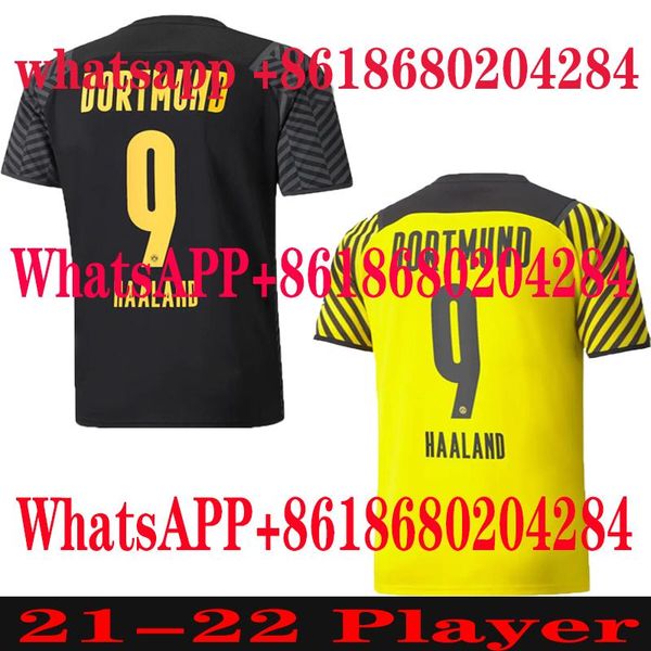 

men's t-shirts 2021 2022 player versi soccer jersey borussia 21 22 shirt haaland reus bellingham sancho hummels brandt, White;black