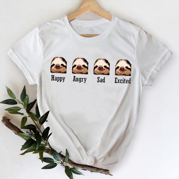 

and women cartoon mujer camisetas men t shirt kawaii sloth spring summer lady print graphic female tee, White;black