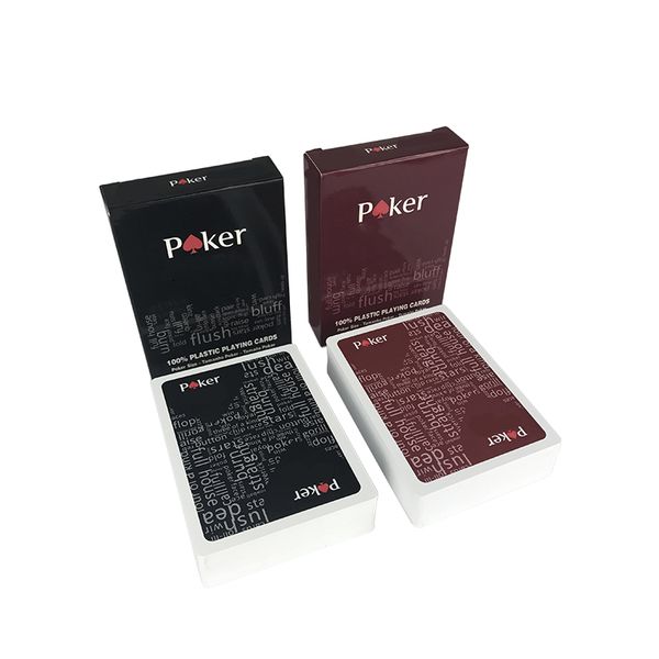 2 pçs / lote cartão de poker plástico de alta qualidade Texas Holdem jogos à prova d'água e maçante polonês jogando cartas de entretenimento jogo