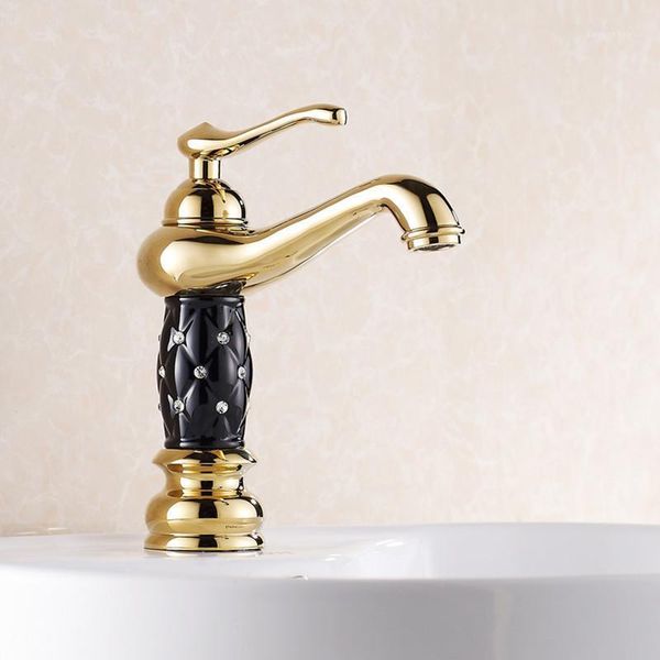 

bathroom sink faucets liuyue basin faucet gold color single handle cold and water mixer drill body copper golden1