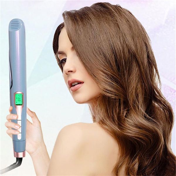 

electric hair brushes 2 in 1 twist straightener professional flat iron led twisted plate ceramic curling heated curler &