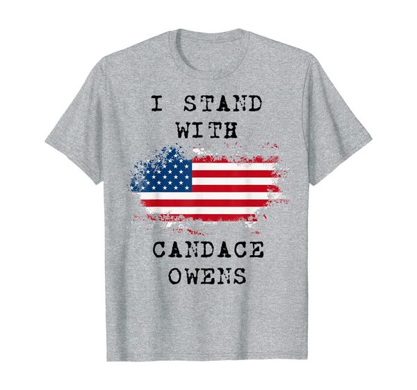 

i stand with candace owens shirt, White;black