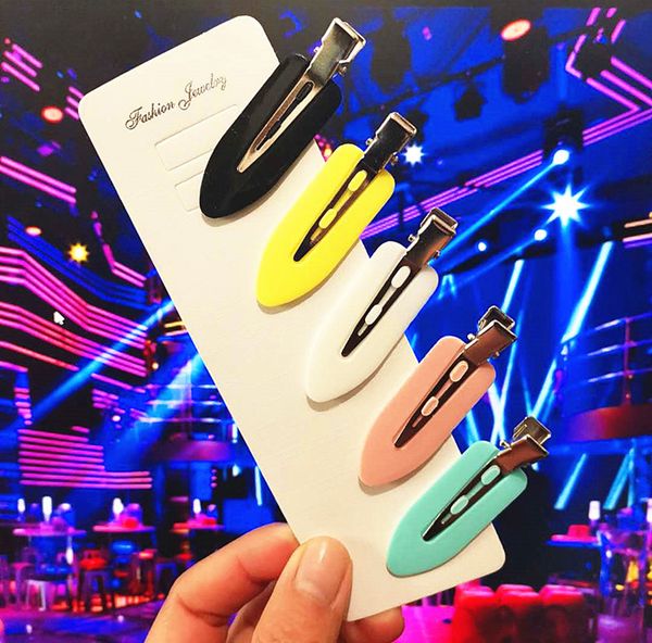 

2020 fashion seamless no bend no crease mark hair clips women makeup hair styling bangs clip, Slivery;white