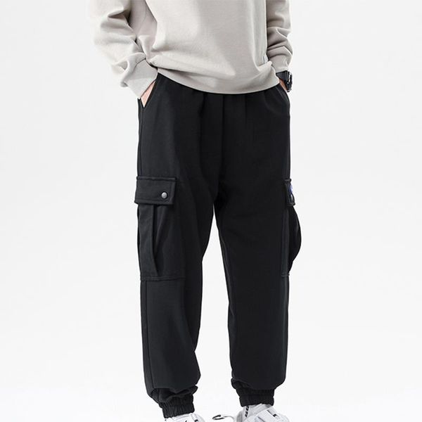 

men's pants casual leggings in autumn, Black