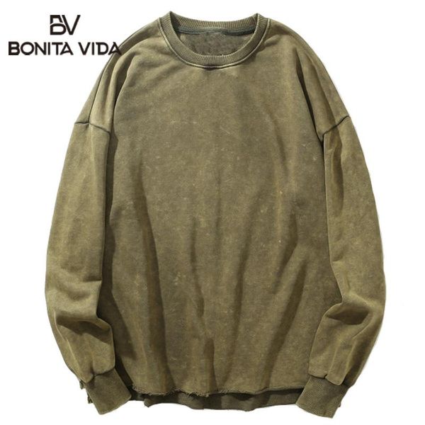 

men's hoodies & sweatshirts vida oversize japanese style distressed pullover men hip hop casual streetwear hipster loose, Black