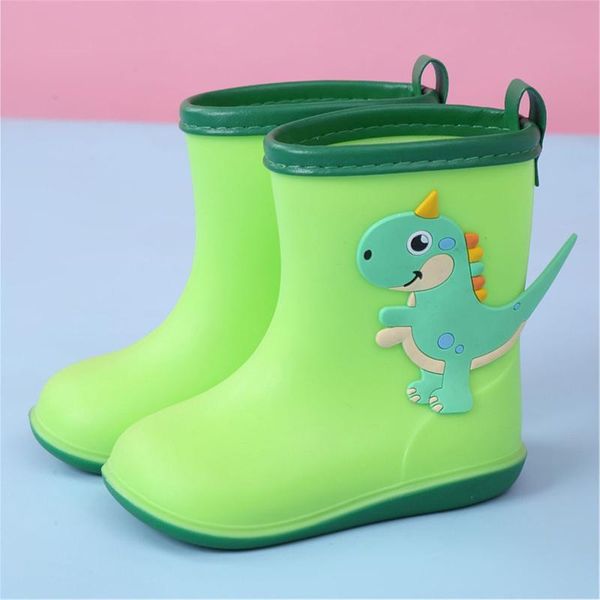

all seasons cartoon rain boots kids for boys girls waterproof non-slip rubber water shoes children rainboots, Black;grey