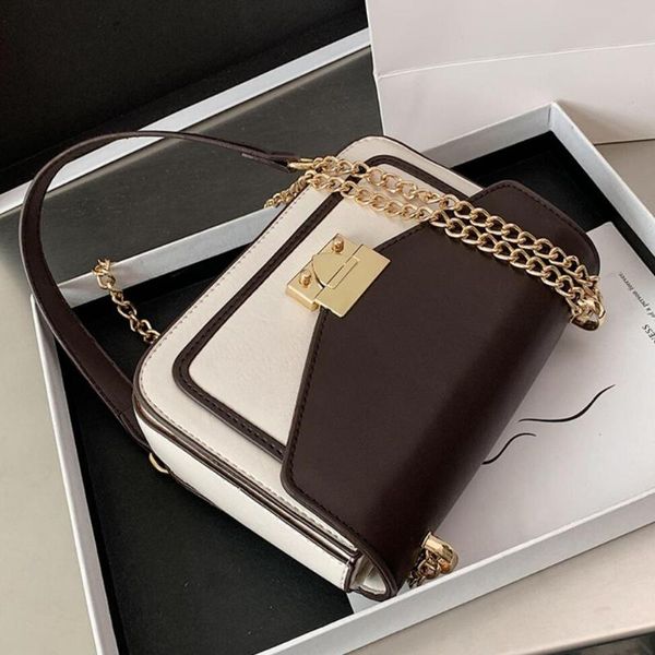 

cross body vintage square crossbody 2021 fashion pu leather women's designer handbag chain shoulder messenger bag purses