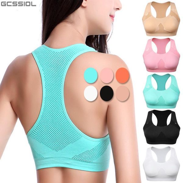 

women breathable sports bra absorb sweat shockproof padded lobe athletic gym running fitness yoga, White;red
