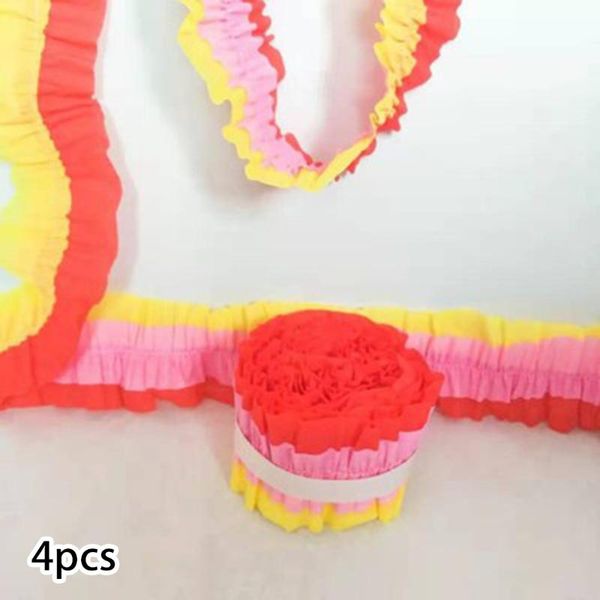 

4pcs crepe wedding party ceiling decorations multicolor streamers retro garlands pography props supplies decorative flowers & wreaths