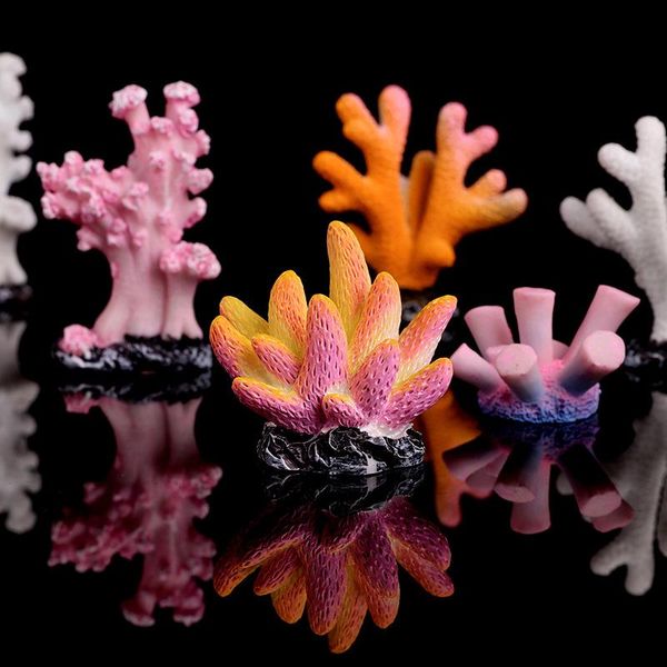 

decorations 1pcs underwater resin fish tank landscape aquarium decoration artificial coral cute colorful aquatic ornament white