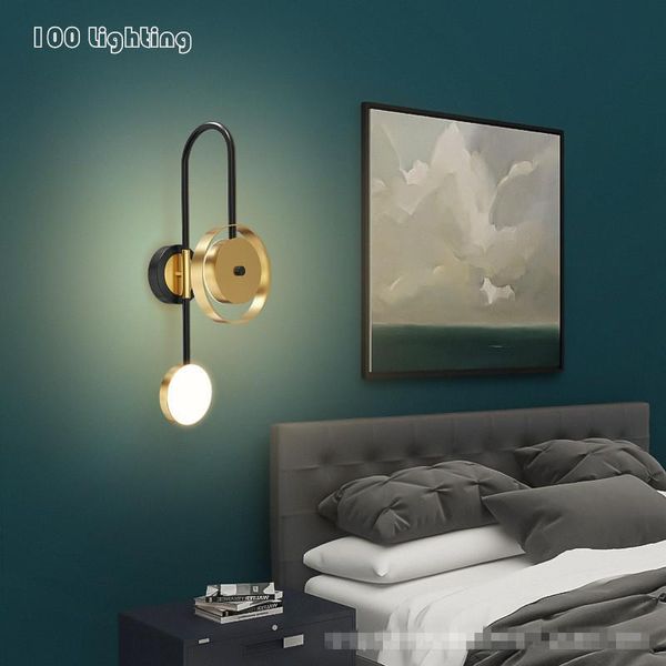 

modern bedside led wall lights gold living room aisle sconce surface mount designer style home decoration lamp
