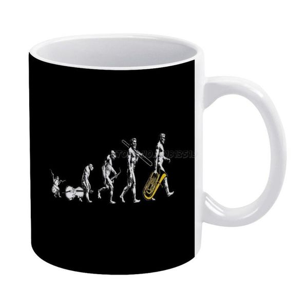 

mugs tuba evolution-no tagline white mug coffee afternoon tea christmas cups ceramic 330ml for music musician bra