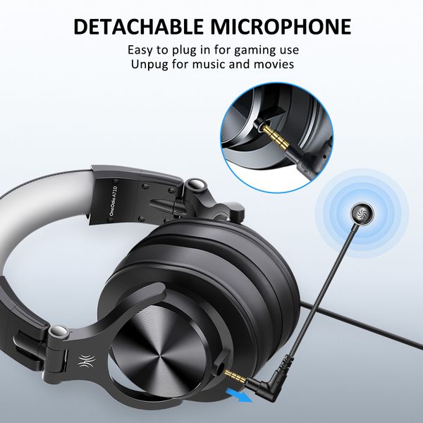 

oneodio a71d computer gaming headset with detachable microphone wired over ear call center headphones for pc skype office gamer