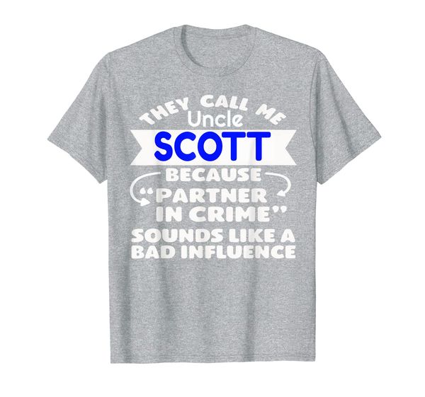 

Mens Uncle Scott Partner In Crime Funny Funcle Gift T-Shirt, Mainly pictures