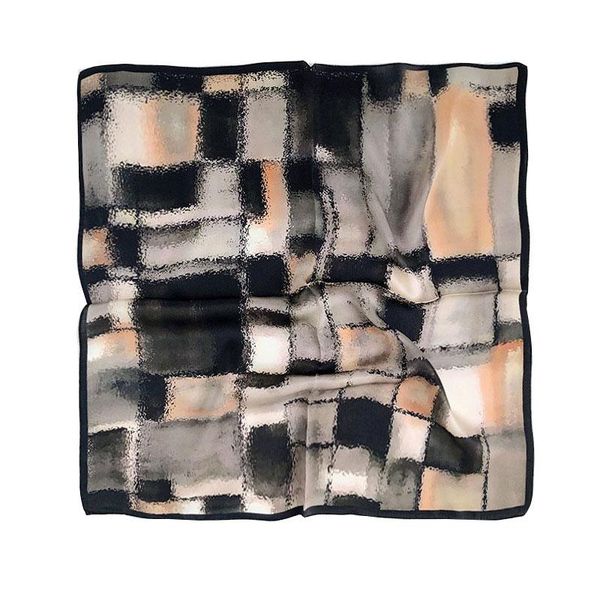 

scarves 2021 fashion bandana luxury women brand 100% natural silk mulberry scarf female shawl print hijab, Blue;gray