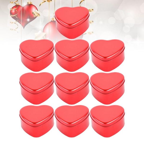 

gift wrap 10pcs heart shaped box tinplate packing can exquisite candy jar portable wedding container middle size