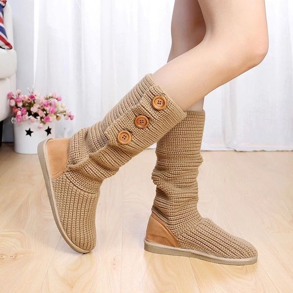 

boots keep warm woolen bottom women's shoes high, Black