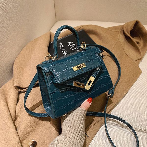 

factory french niche bag 2021 kellyss mini crocodilessss hand net red messenger one shoulder girl luxuryss designerss yw