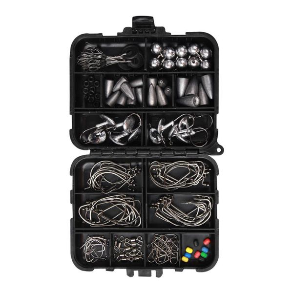 

fishing accessories 132pcs/set kit set jig crank hooks ball beads snap sinker weight space beans plumb pendants