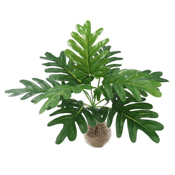 

decorative flowers & wreaths 25cm 12heads artificial plants green monstera leaves home garden bedroom decoration plastic fake arrangement ac