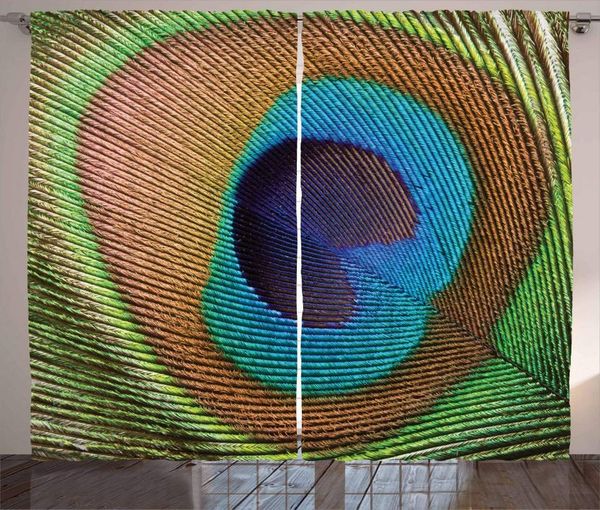

curtain & drapes peacock curtains macro size peafowl feather plume realistic exotic animal themed pattern living room bedroom window blue