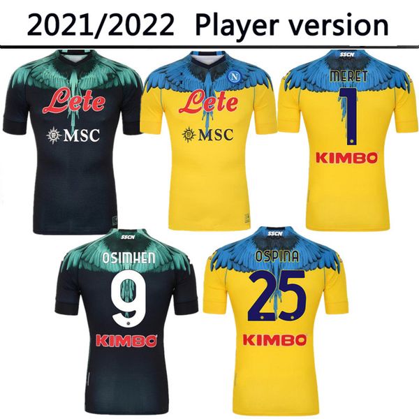 

2021 2022 napoli soccer jerseys player version maradona maglietta da calciatore osimhen insigne 2021 ssc naples maglia mertens menfootball s, Black;yellow